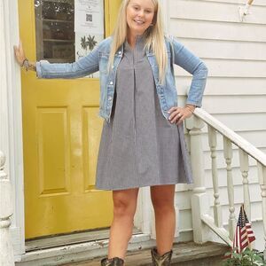 Pixie City to Sea Black and White Gingham Milton Dress Medium Women’s